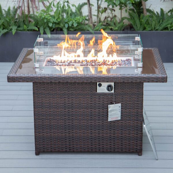 Cheltenham Modern Brown Rattan Fire Pit - Image 1