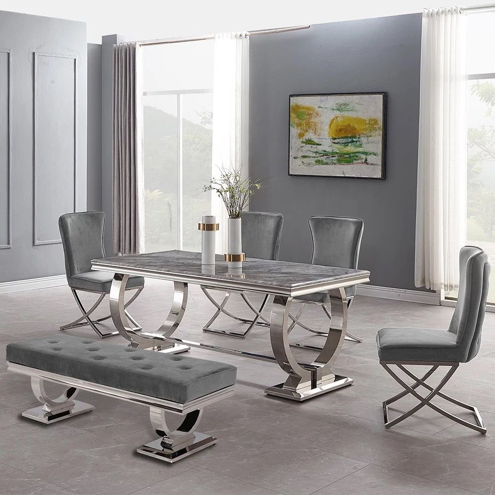 Richmond Marble Dining Table Set - Image 1